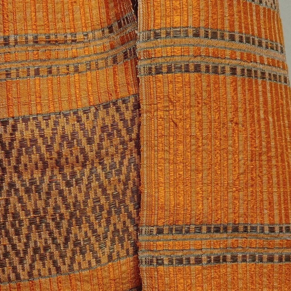 Final $ Duponi Raw Silk Scarf Wrap in Orange